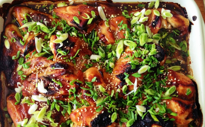 Pollo asado con salsa Teriyaki