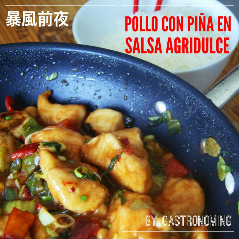 Pollo con piña en salsa agridulce