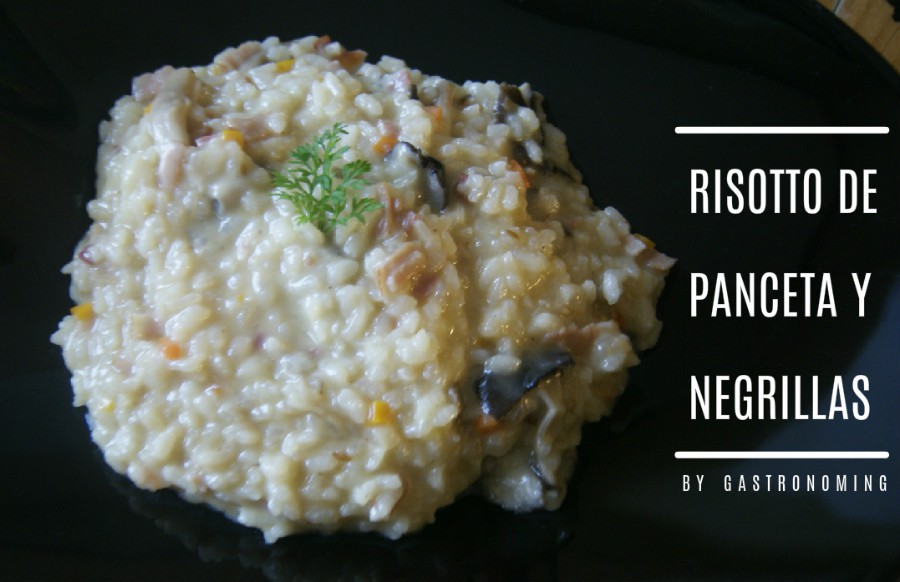 Risotto de panceta y negrillas