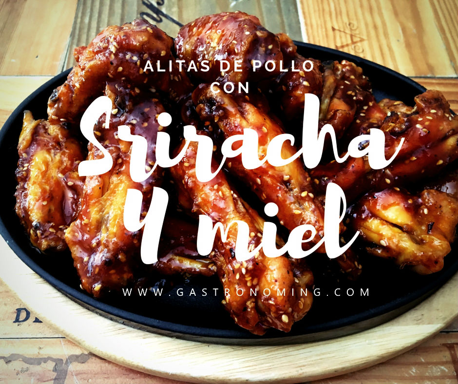 Alitas de pollo con Sriracha y miel