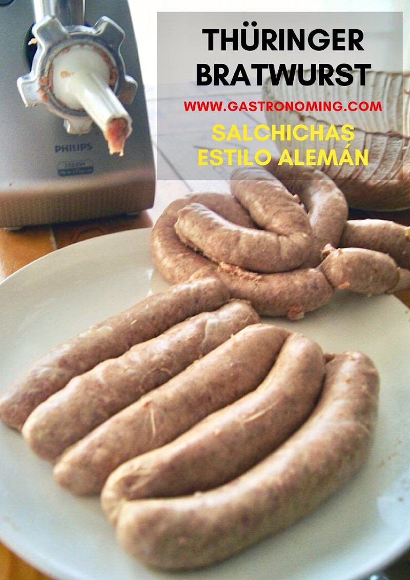 Thüringer bratwurst, salchichas estilo alemán