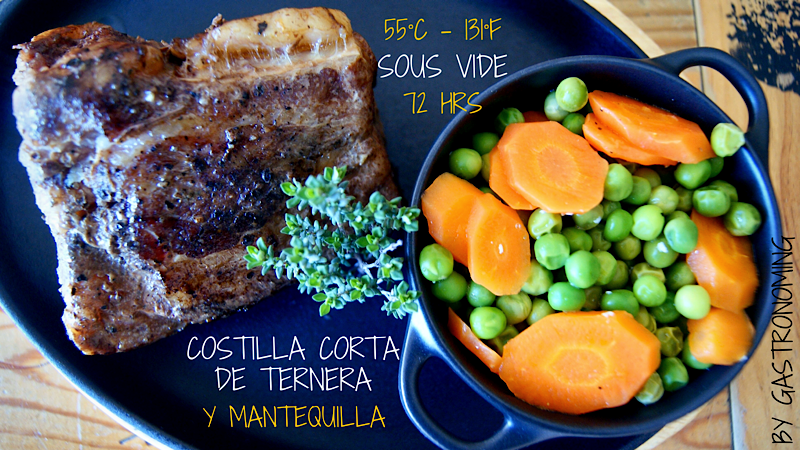 Costilla corta de ternera y mantequilla (sous vide)