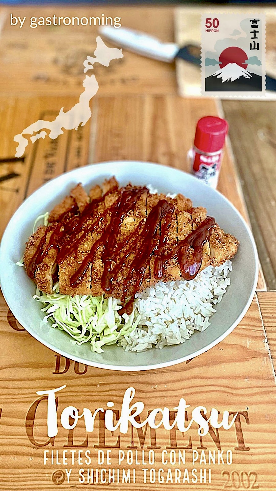 Torikatsu, filetes de pollo con panko y shichimi togarashi