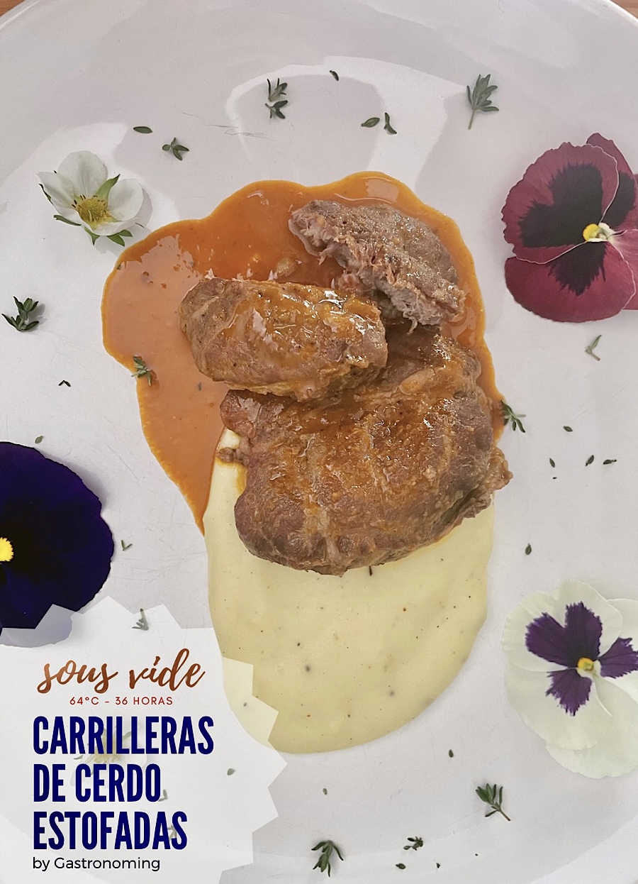 Carrilleras de cerdo estofadas (sous vide)