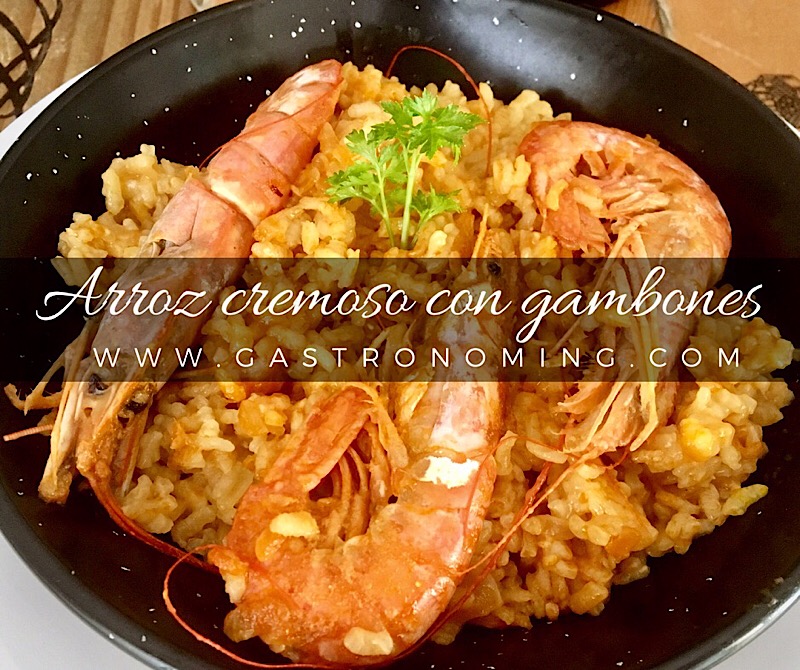 Arroz cremoso con gambones