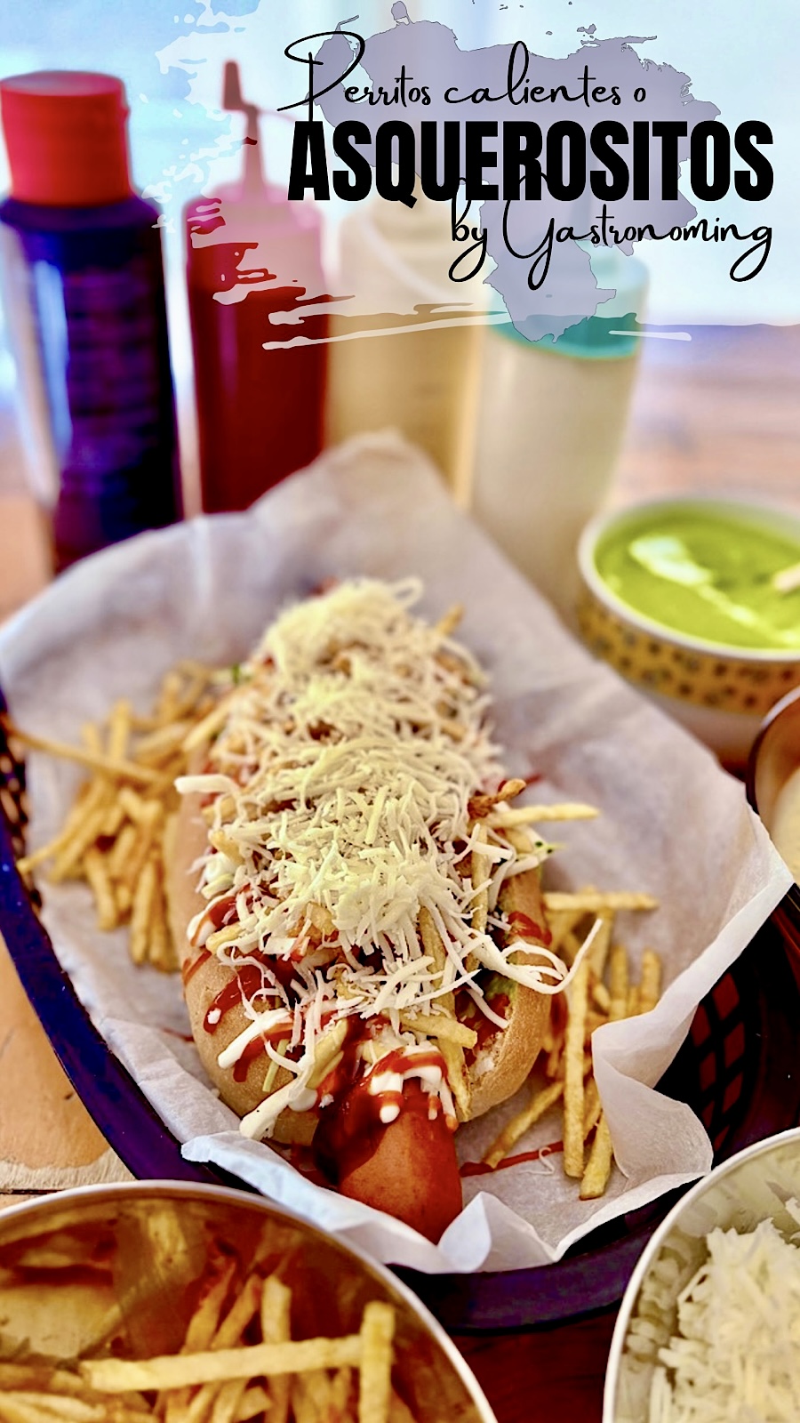 Asquerositos. La versión venezolana de unos «perritos calientes» al completo!